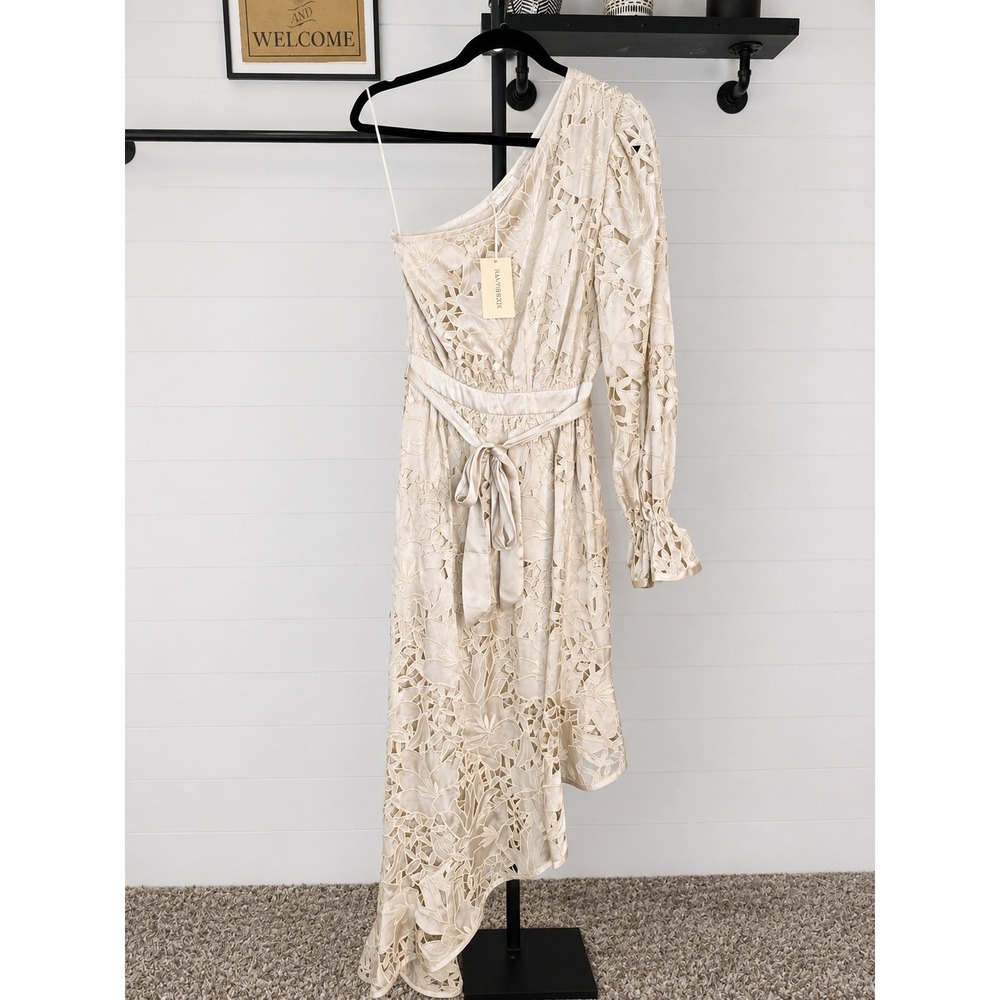 NWT Ramy Brook Jayda Assymetrical One Shoulder Embroidered Dress (MSRP: $1275) 4 - Picture 3 of 5